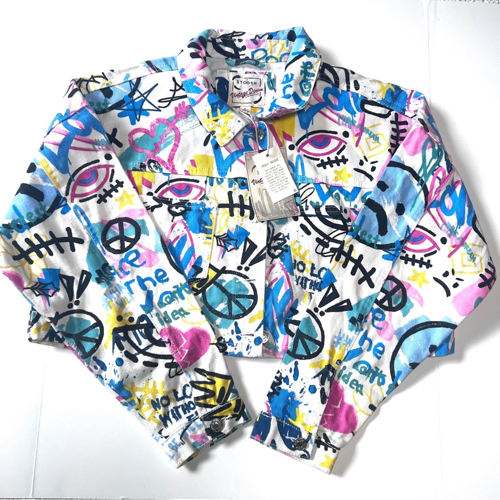 Stoosh Multicolor Graffiti Print Jacket